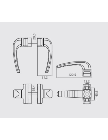 PAR DE MULETA (MANILLA LEVI) REF. 510 RAL 9110...