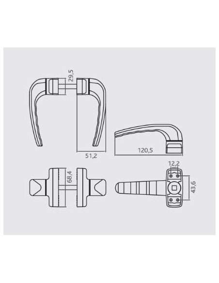 PAR DE MULETA (MANILLA LEVI) REF. 510 RAL 9110 BLANCO (2250010)