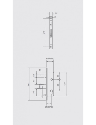 CERRADURA LEVI 741FX35 1 PUNTO (2711011)