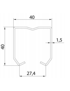 GUIA SUPERIOR DE CARRITO U-40 REF.472 INOX A €/M 2