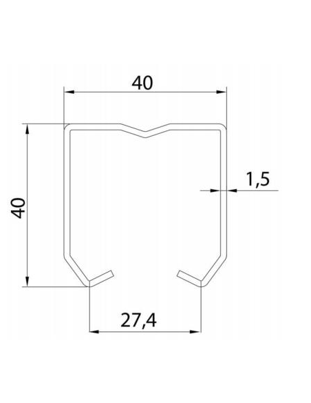 GUIA SUPERIOR DE CARRITO U-40 REF.472 INOX A €/M
