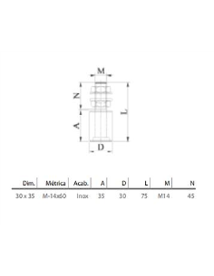 RODILLO NYLON 30 INOX C/TORNILLO DESMONTABLE 2
