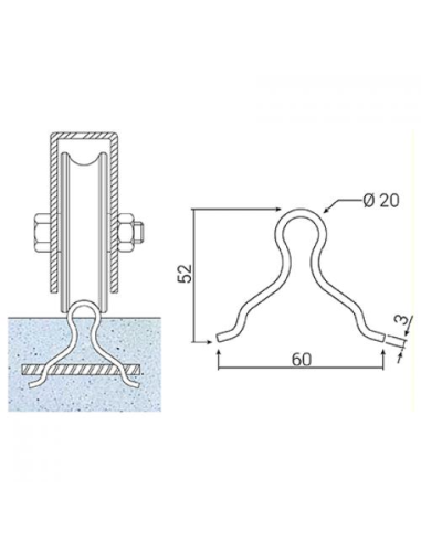 RAIL CORREDERA DE EMBUTIR 3 M INOX (CHG)