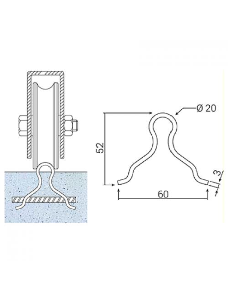 RAIL CORREDERA DE EMBUTIR 3 M INOX (CHG)