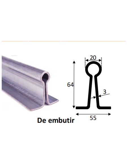 RAIL CORREDERA DE EMBUTIR 3 M (CHGC)