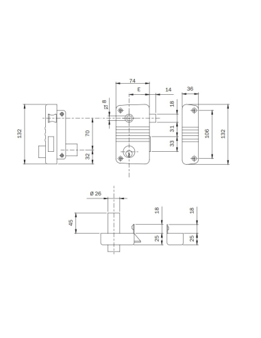 CERRADURA 156-70-D  ISEO (I495018450D)