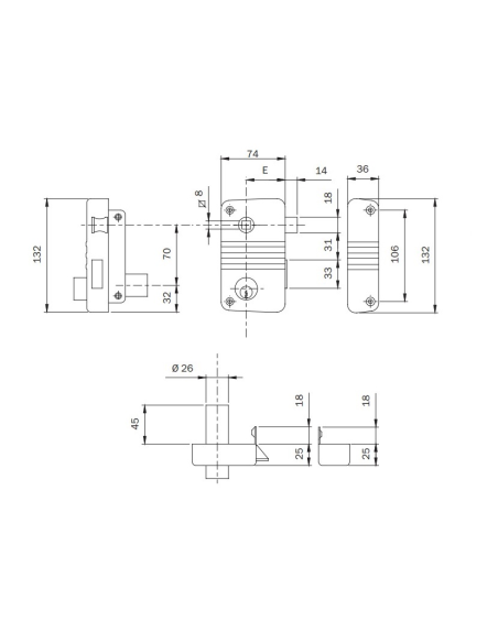 CERRADURA 156-70-D  ISEO (I495018450D)