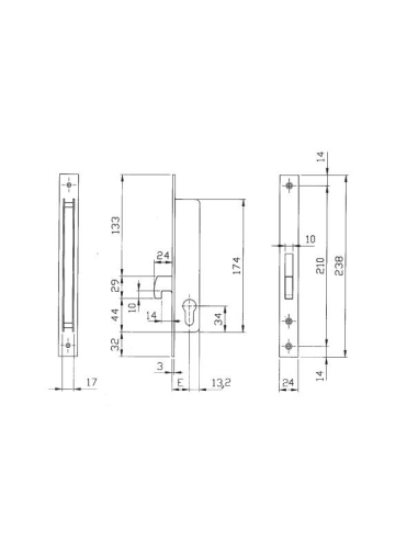 CERRADURA 1990 S/M 38 MM INOX (I741470382ETS)