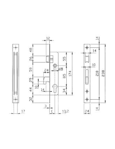 CERRADURA 1990 C/MANILLA E-33 INOX (I741570332ETS) 2