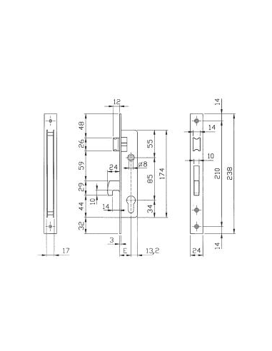 CERRADURA 1990 ISEO CM 38 INOX  (I741570382ETS)