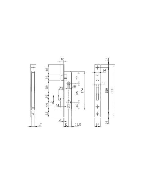 CERRADURA 1990 ISEO CM 38 INOX  (I741570382ETS)
