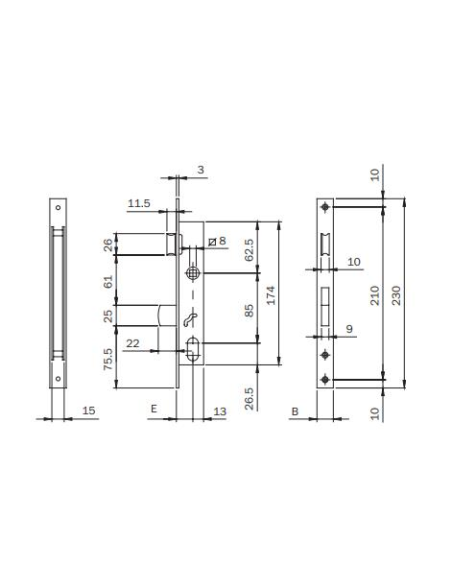 CERRADURA EMBUTIR 1963 ISEO  (I7501520)