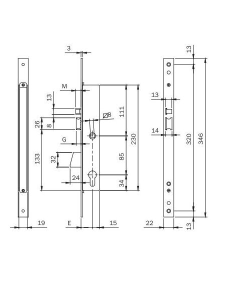 CERRADURA ELECTRICA DE EMBUTIR ISEO E-35 INOX (I781802352)