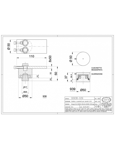 PERNIO SUPERIOR/INFERIOR PEQUEÑO R50 INOX IBFM...