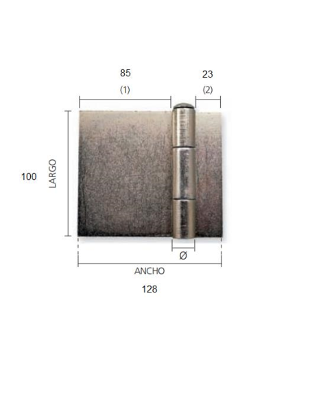 BISAGRA SOLDAR ESPECIAL LARGA 100x85 (IR100)