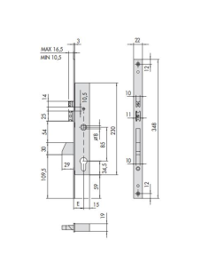 CERRADURA ELEC EMBUTIR-35 CISA SIN BOMBILLO 16215.35.0 2