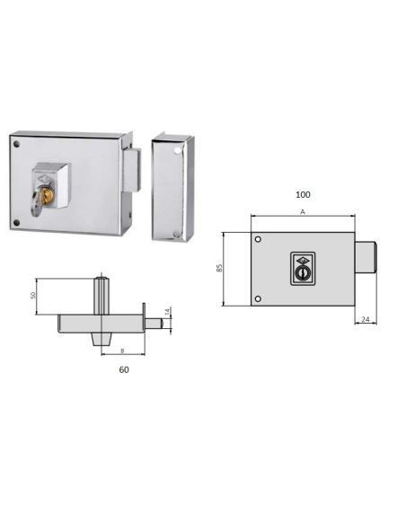 CERRADURA 1124 A/1 10 DERECHA (L1124/10D)