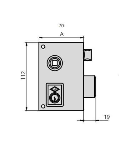 CERRADURA 156 BR/1 70 DER. CVL (L156D)
