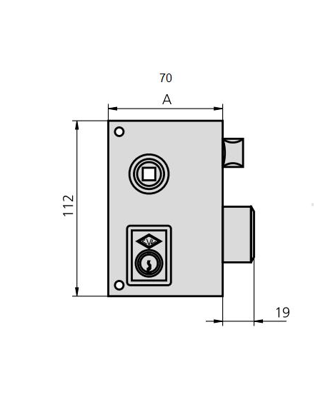 CERRADURA 156 BR/1 70 DER. CVL (L156D)