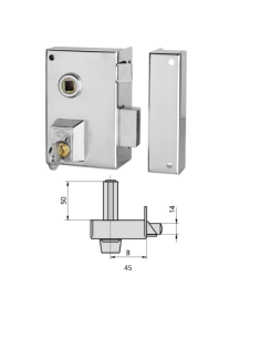 CERRADURA 56BR-70 DRCHA CVL C/BOMBILLO PERA (L56BR70D/1)