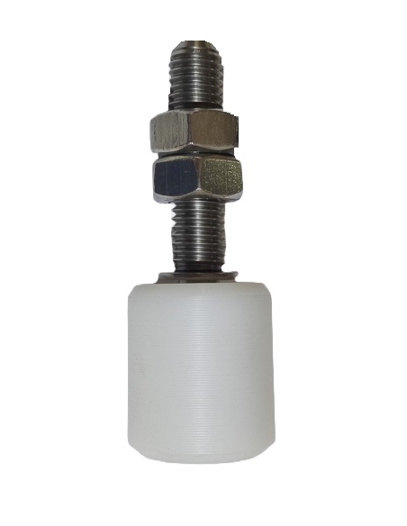 RODILLO NYLON 35 INOX C/TORNILLO LARGO (REMACHADO)