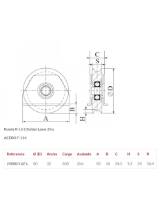 POLEA 80X26 R20 C/ SOPORTE DE SOLDAR COMBIARIALDO (R24080B) 2