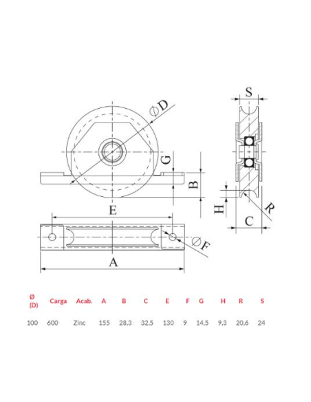 POLEA 100X26 R20  C/ATORNILLAR COMBIARIALDO (R26100)