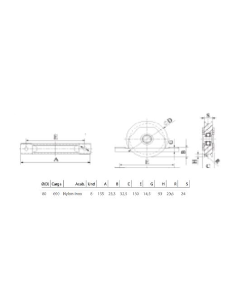 POLEA NYLON 80X27 R20+SOP ATORN INOX