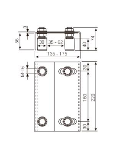 SOPORTE PORTARODILLO PEQUEÑO 462 (PARTIDO) - GALVA (R462) 2