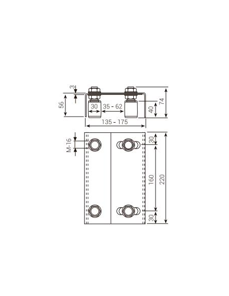 SOPORTE PORTARODILLO PEQUEÑO 462 (PARTIDO) - GALVA (R462)