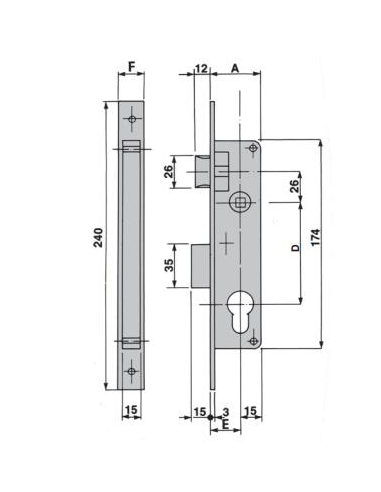 CERRADURA 1984 E-35 ICSA PERFIL EUROPEO EVO 102...
