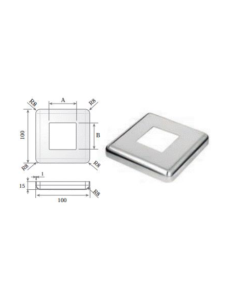 FLORON INOX BRILLO 316 40X40 FI07338