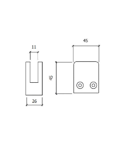 PINZA INOX 316 MATE BASE PLANA CUADRADA ( VIDRIO-8 ó 10 ) 2
