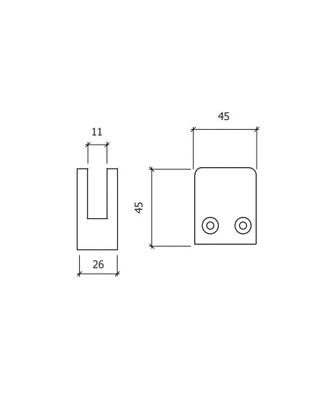 PINZA INOX 316 MATE BASE PLANA CUADRADA ( VIDRIO-8 ó 10 )