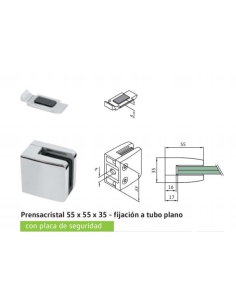 PINZA INOX 316 CON PL.SEGU CUADRADA PARA TUBO V.12 TUBIX...