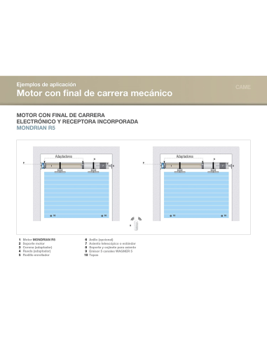 MOTOR PERSIANA CAME 20NW 36KG CON MANDO...