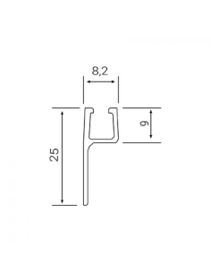 PERFIL ALUMINIO INFERIOR SOPORTE GOMA/CEPILLO "H"3M... 2