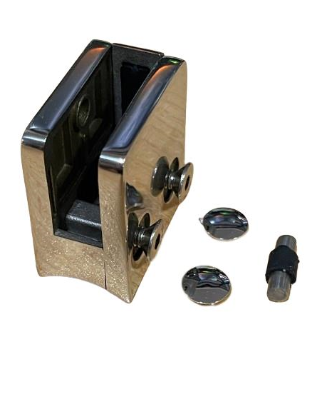 PINZA INOX 316 BRILLO  TUBO CUADRADA C/PLACA ( V-8 ó 10 ó 12 ) X211A042