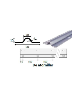 RAIL CORREDERA SOBREPONER 6M INOX -E  (CHGCSI-6)