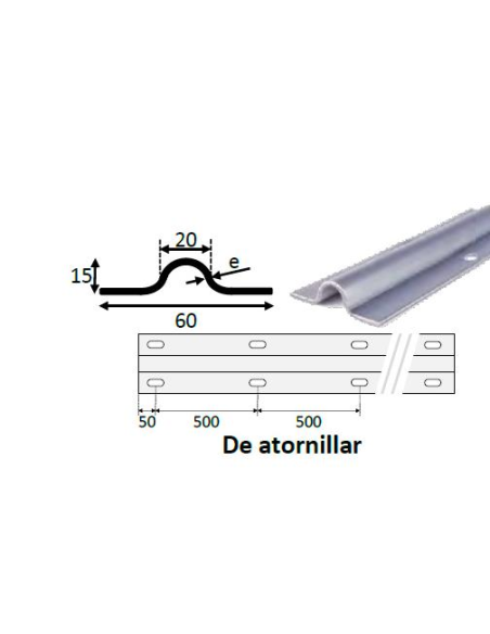 RAIL CORREDERA SOBREPONER 6M INOX -E  (CHGCSI-6)